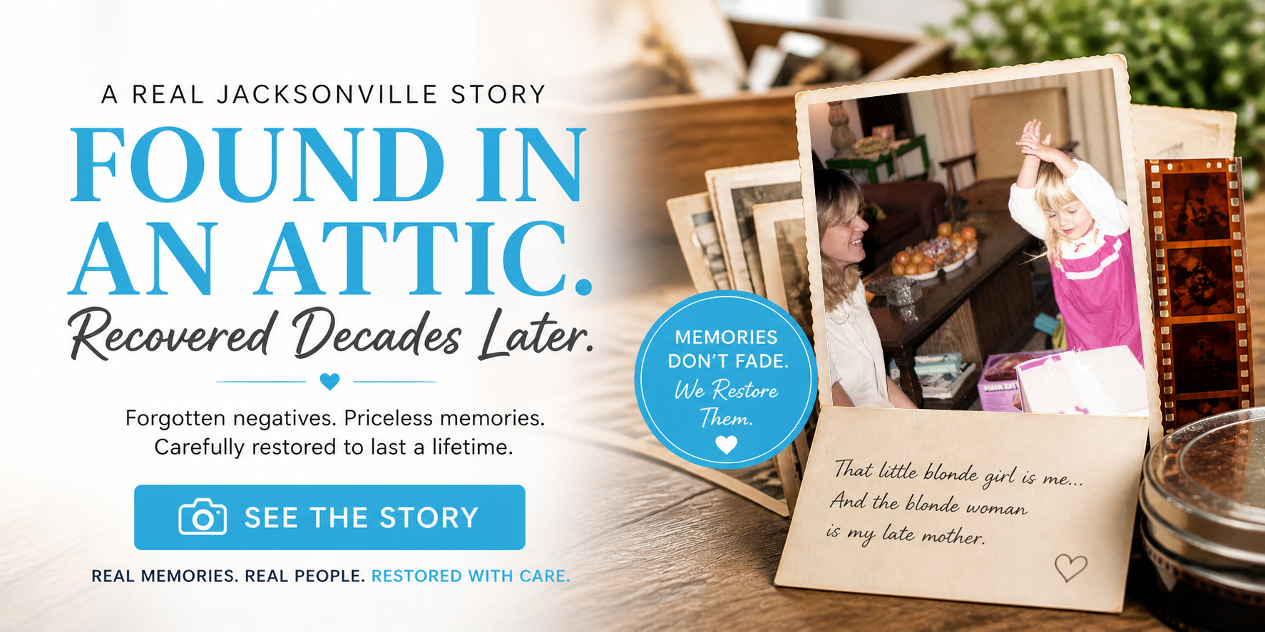35mm negatives found in attic Jacksonville photo restoration